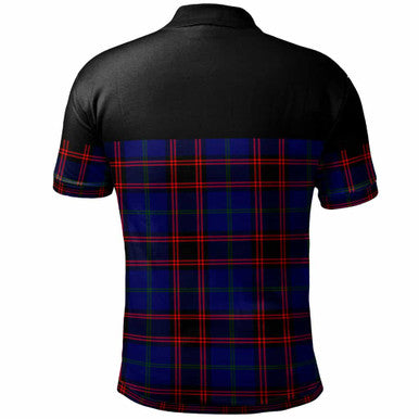 Scottish Home (or Hume) Clan Crest Tartan Polo Shirt - Horizontal Style Back Side Tartan Plaid