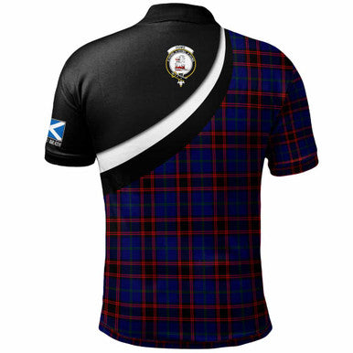 Scottish Home (or Hume) Clan Crest Tartan Polo Shirt - Scotland Forever Style Back Side Tartan Plaid