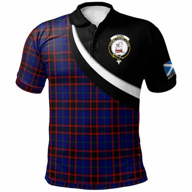 Scottish Home (or Hume) Clan Crest Tartan Polo Shirt - Scotland Forever Style Front Side Tartan Plaid