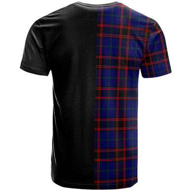 Scottish Home (or Hume) Clan Crest Tartan T-Shirt Half in Me Back Side Tartan Plaid