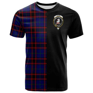 Scottish Home (or Hume) Clan Crest Tartan T-Shirt Half in Me Front Side Tartan Plaid