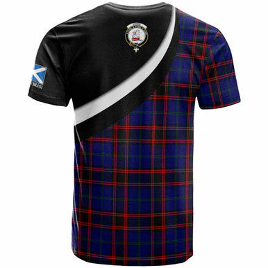 Scottish Home (or Hume) Clan Crest Tartan T-Shirt - Scotland Forever Style Back Side Tartan Plaid
