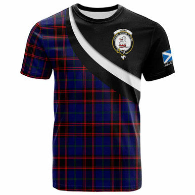 Scottish Home (or Hume) Clan Crest Tartan T-Shirt - Scotland Forever Style Front Side Tartan Plaid