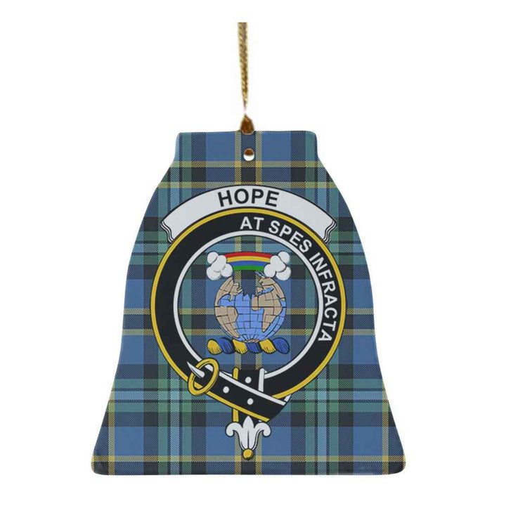 Scottish Hope Clan Crest Tartan Ceramic Ornament Bell Shape Tartan Plaid