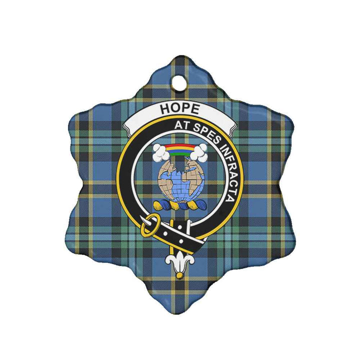 Scottish Hope Clan Crest Tartan Ceramic Ornament Snow Flake Shape Tartan Plaid