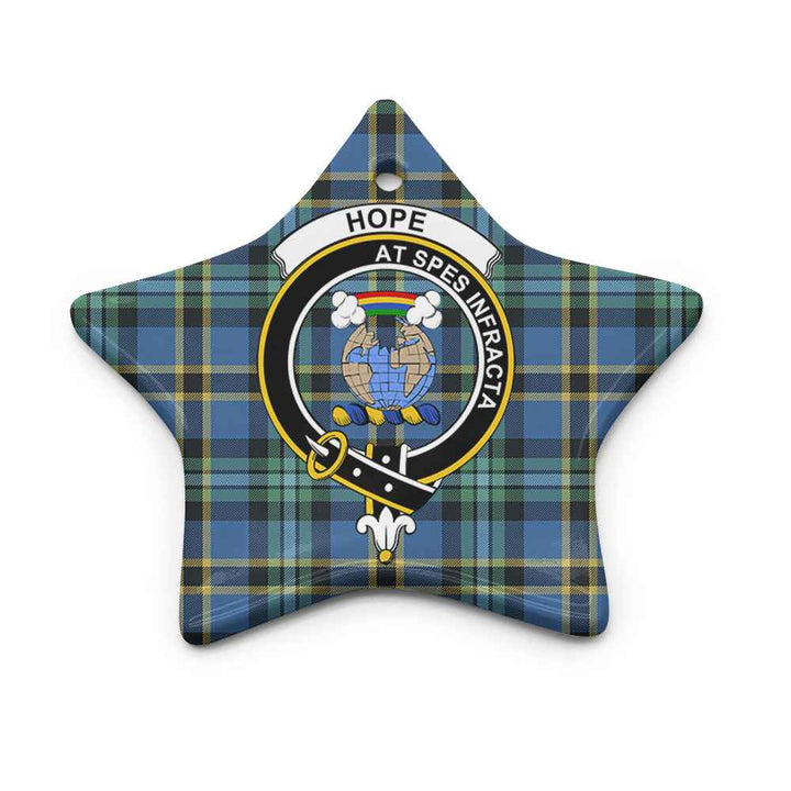 Scottish Hope Clan Crest Tartan Ceramic Ornament Star Shape Tartan Plaid