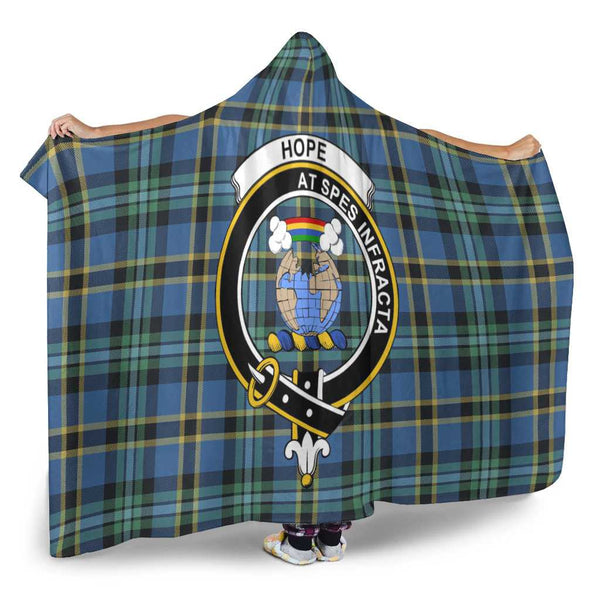 Scottish Hope Clan Crest Tartan Hooded Blanket Tartan Plaid 2