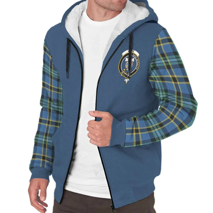 Scottish Hope Clan Crest Tartan Plaid Sleeve Sherpa Hoodie