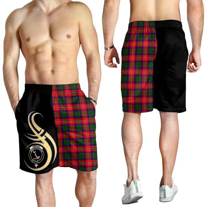 Scottish Hopkirk Clan Crest Tartan Believe in Me Men's Shorts