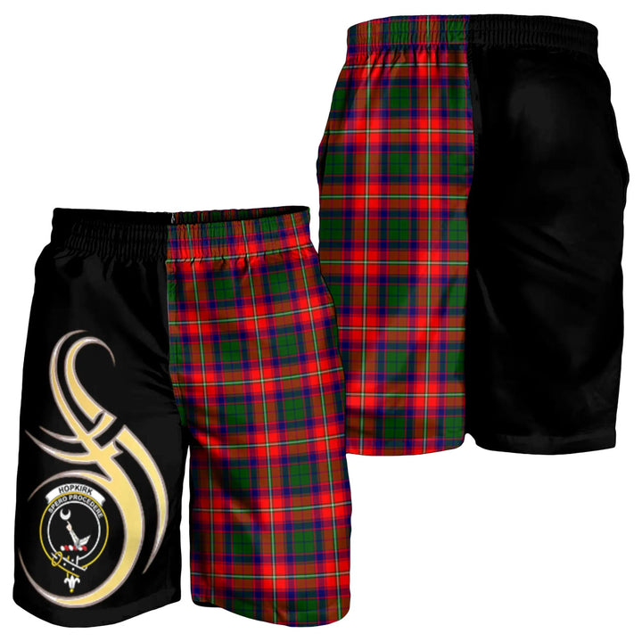 Scottish Hopkirk Clan Crest Tartan Believe in Me Men's Shorts