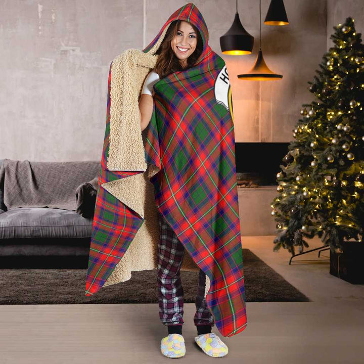 Scottish Hopkirk Clan Crest Tartan Hooded Blanket Tartan Plaid 6