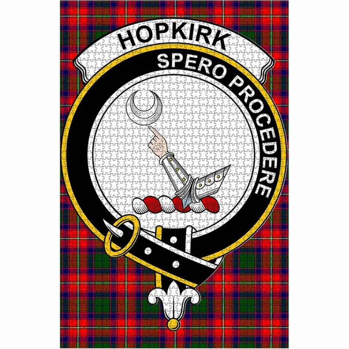 Scottish Hopkirk Clan Crest Tartan Jigsaw Puzzle 1