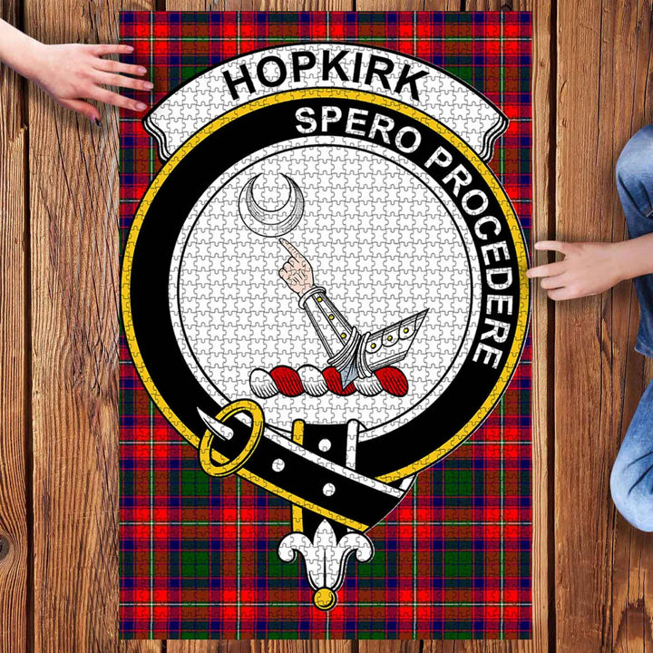 Scottish Hopkirk Clan Crest Tartan Jigsaw Puzzle 3