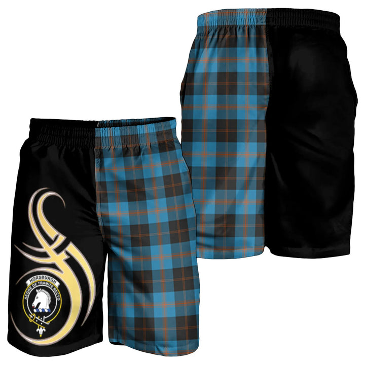 Scottish Horsburgh Clan Crest Tartan Believe in Me Men's Shorts
