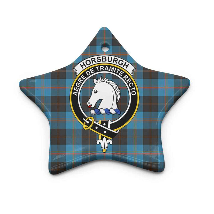 Scottish Horsburgh Clan Crest Tartan Ceramic Ornament Star Shape Tartan Plaid