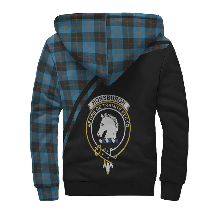Scottish Horsburgh Clan Crest Tartan Curve Sherpa Hoodie