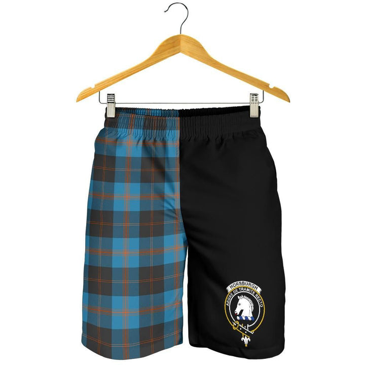 Scottish Horsburgh Clan Crest Tartan Half of Me Men's Shorts