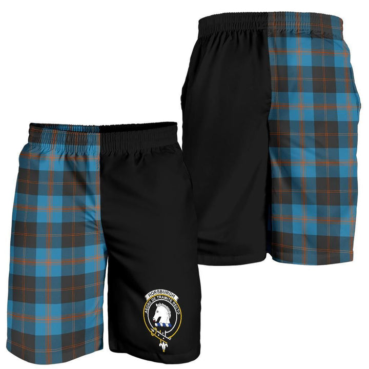 Scottish Horsburgh Clan Crest Tartan Half of Me Men's Shorts