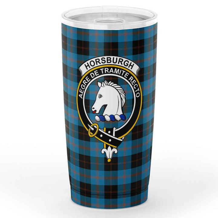 Scottish Horsburgh Clan Crest Tartan Insulated Tumbler Tartan Plaid 1