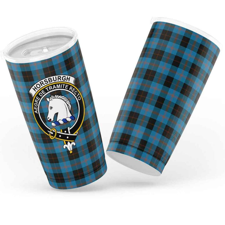 Scottish Horsburgh Clan Crest Tartan Insulated Tumbler Tartan Plaid 3