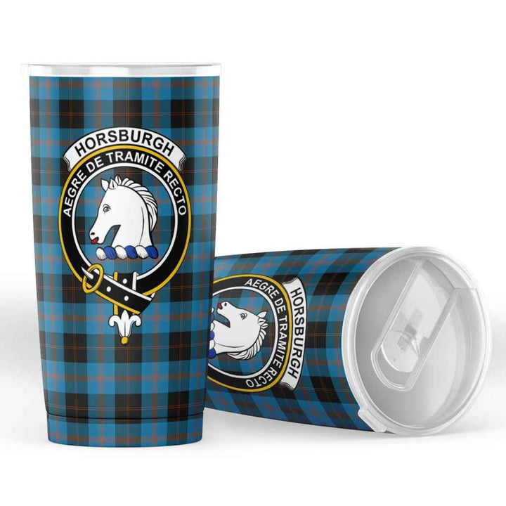 Scottish Horsburgh Clan Crest Tartan Insulated Tumbler Tartan Plaid 4