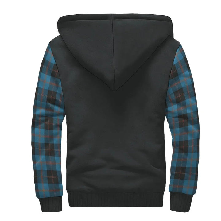Scottish Horsburgh Clan Crest Tartan Plaid Sleeve Sherpa Hoodie