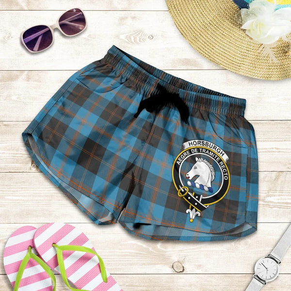 Scottish Horsburgh Clan Crest Tartan Women Shorts