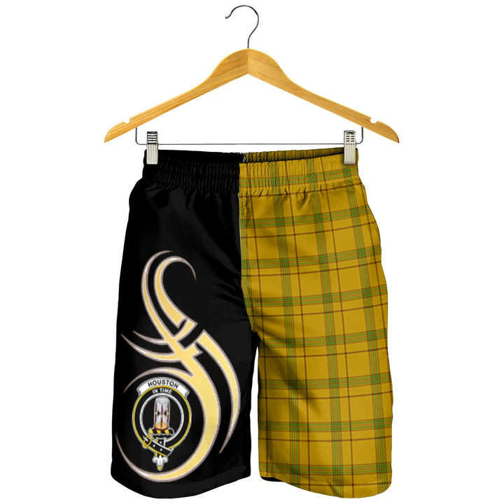Scottish Houston Clan Crest Tartan Believe in Me Men's Shorts