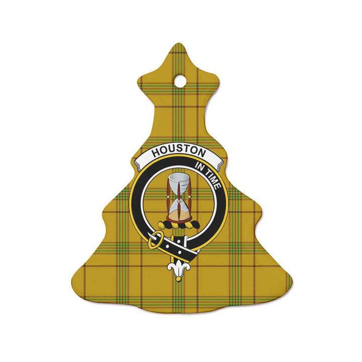Scottish Houston Clan Crest Tartan Ceramic Ornament Tree Shape Tartan Plaid