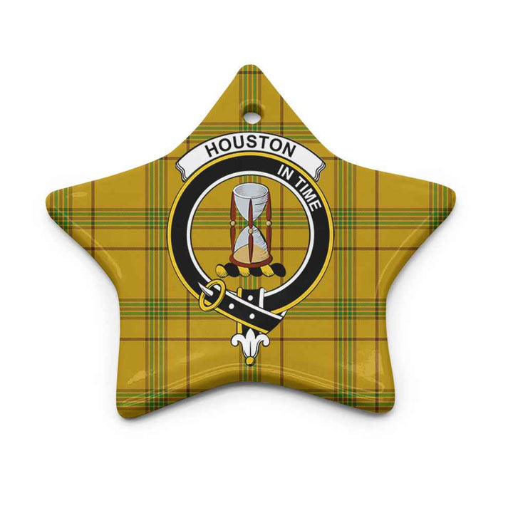 Scottish Houston Clan Crest Tartan Ceramic Ornament Star Shape Tartan Plaid
