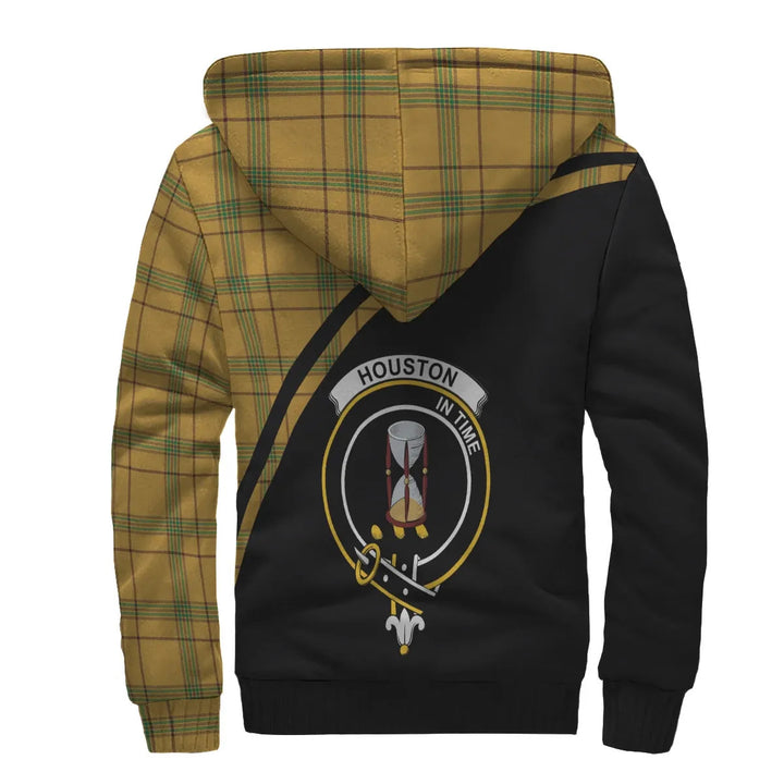 Scottish Houston Clan Crest Tartan Curve Sherpa Hoodie