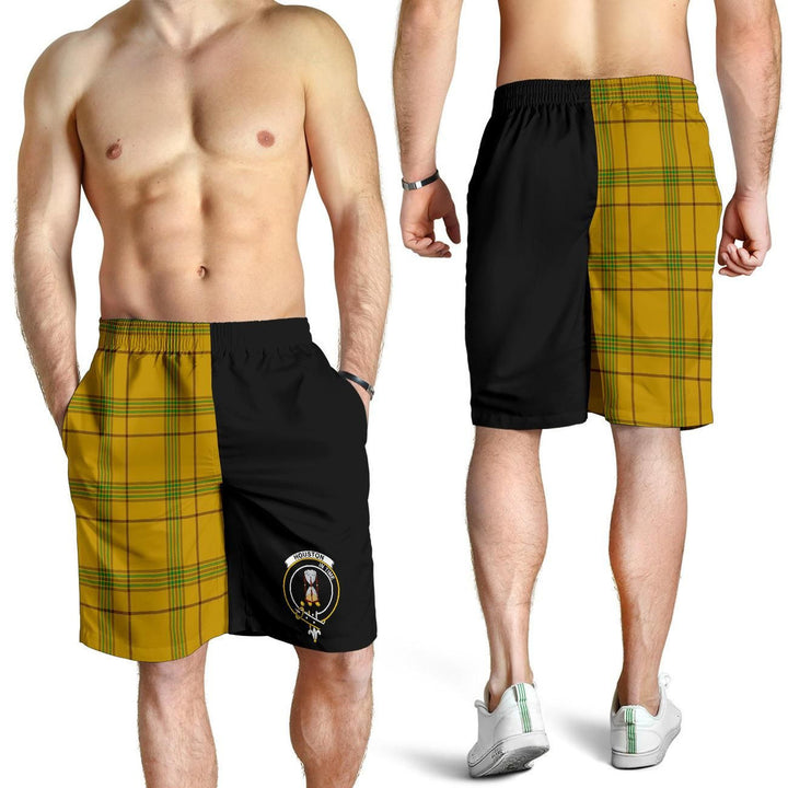 Scottish Houston Clan Crest Tartan Half of Me Men's Shorts