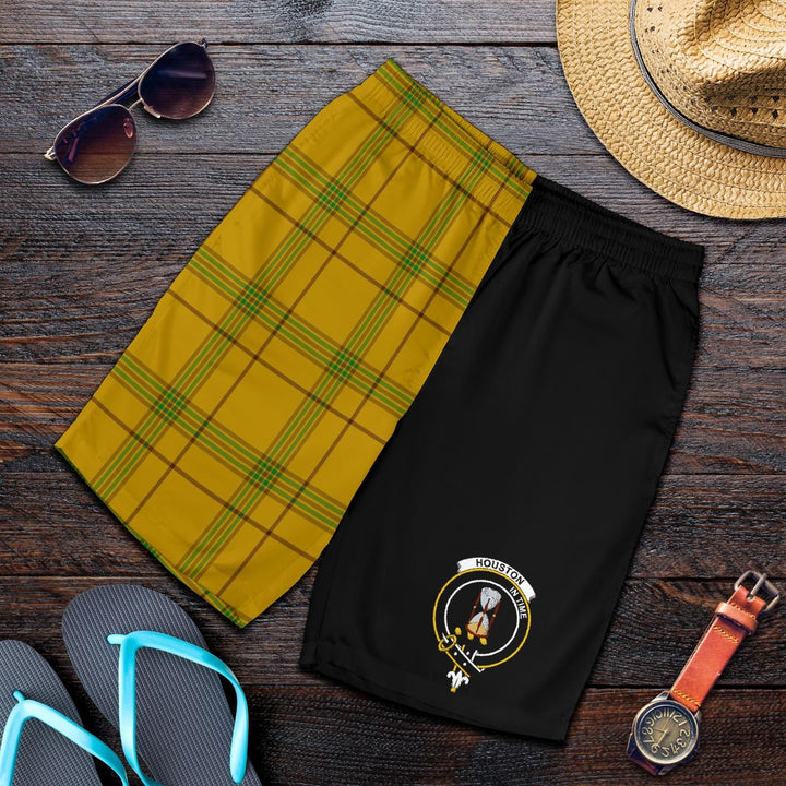 Scottish Houston Clan Crest Tartan Half of Me Men's Shorts