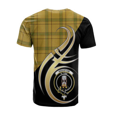 Scottish Houston Clan Crest Tartan T-Shirt Believe in Me Back Side Tartan Plaid