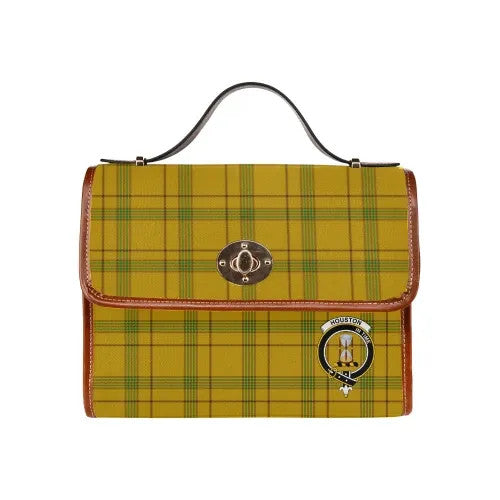 Scottish Houston Clan Crest Tartan Waterproof Canvas Bag Tartan Plaid 2