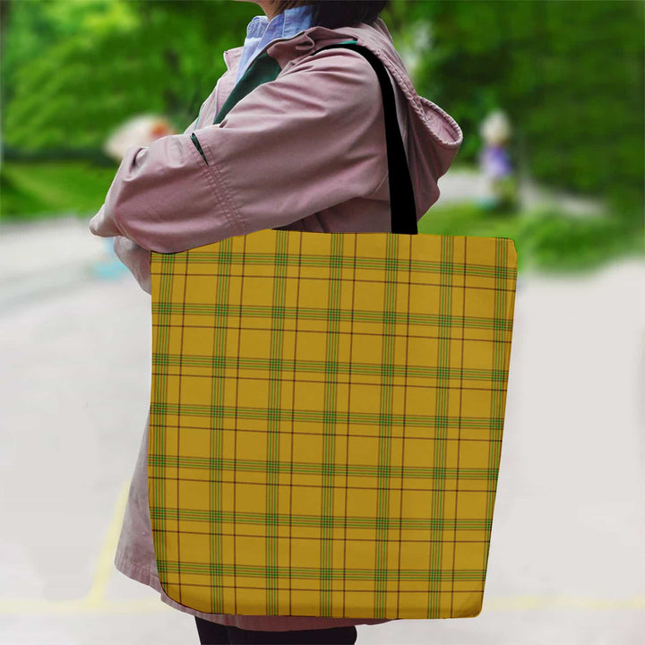 Scottish Houston Clan Tartan Canvas Bag With Shoulder Strap Tartan Plaid 2