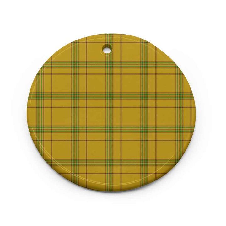 Scottish Houston Clan Tartan Ceramic Ornament Circle Shape Tartan Plaid