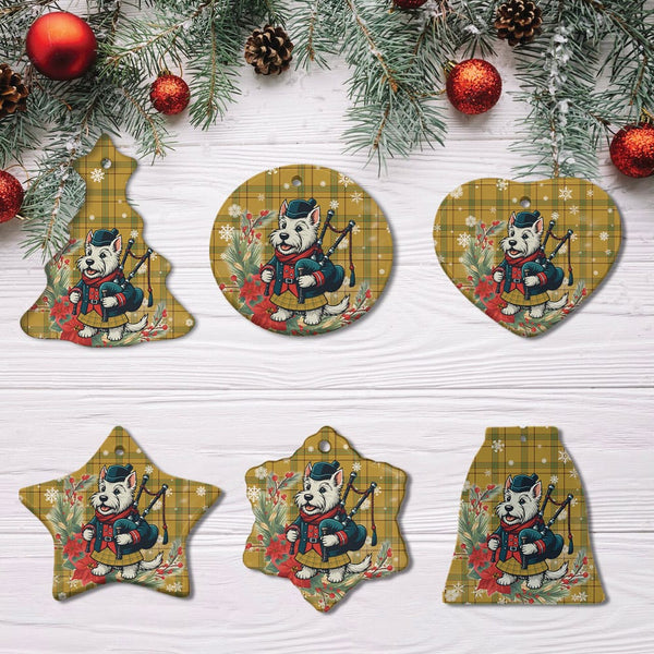 Scottish Houston Clan Tartan Ceramic Ornament Cute Scottish Terrier Dog All Style Tartan Plaid
