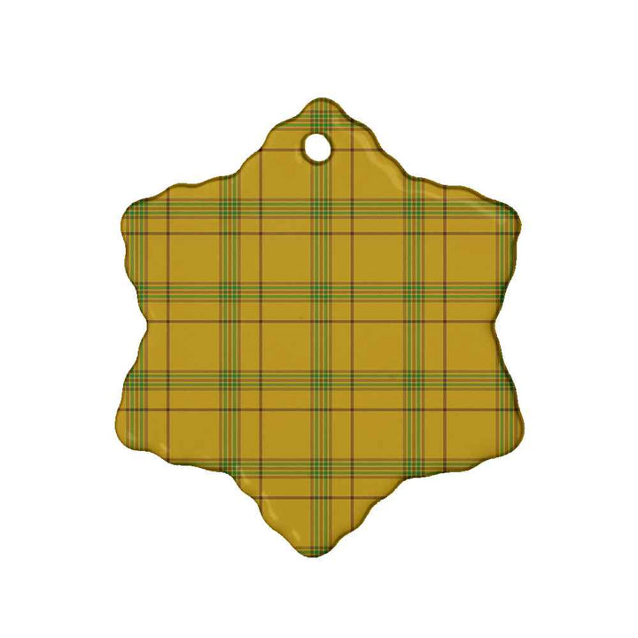 Scottish Houston Clan Tartan Ceramic Ornament Snow Flake Shape Tartan Plaid