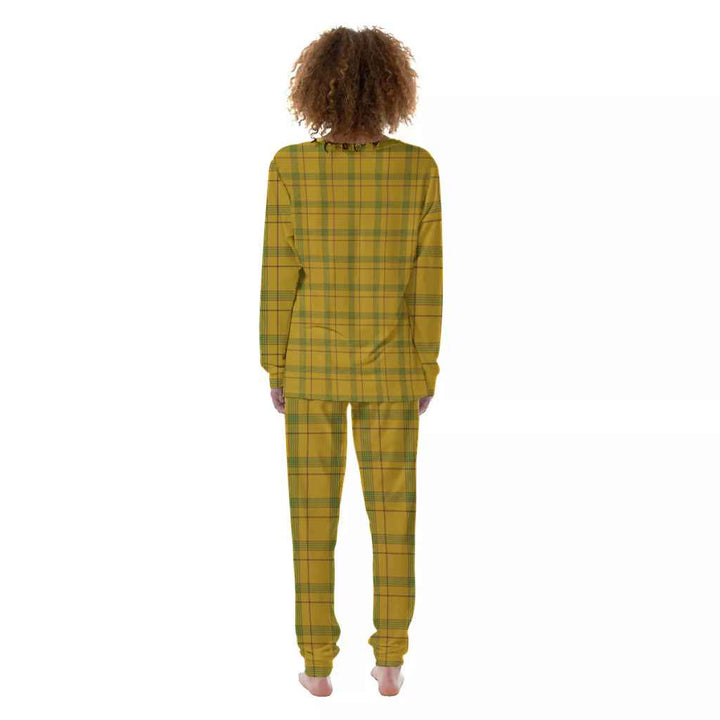 Scottish Houston Clan Tartan Pajama Set Women Back Side Tartan Plaid