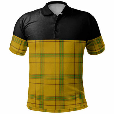 Scottish Houston Clan Tartan Polo Shirt - Horizontal Style Front Side Tartan Plaid