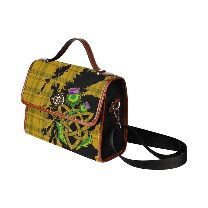 Scottish Houston Clan Tartan Waterproof Canvas Bag With Thistle Tartan Plaid 4