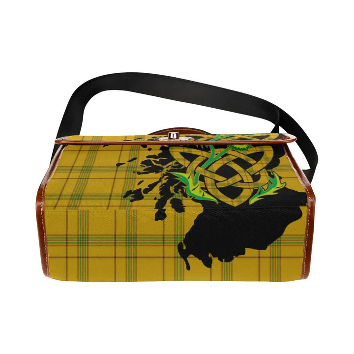 Scottish Houston Clan Tartan Waterproof Canvas Bag With Thistle Tartan Plaid 5