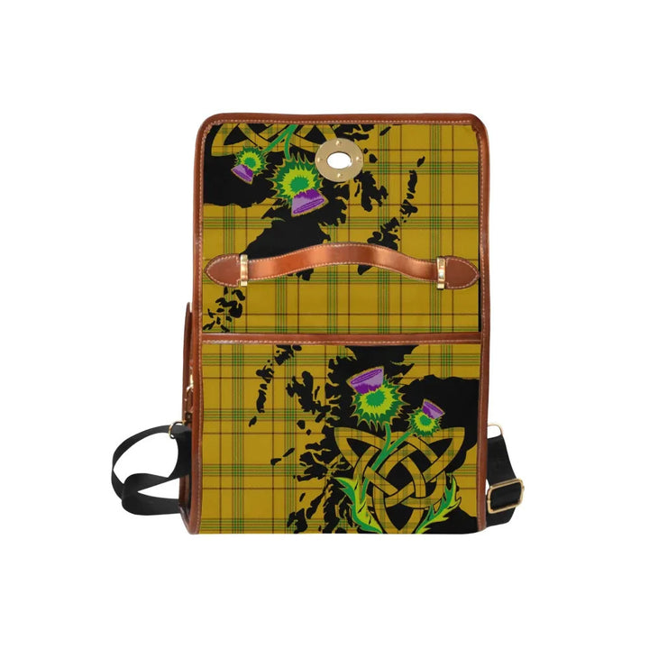 Scottish Houston Clan Tartan Waterproof Canvas Bag With Thistle Tartan Plaid 6
