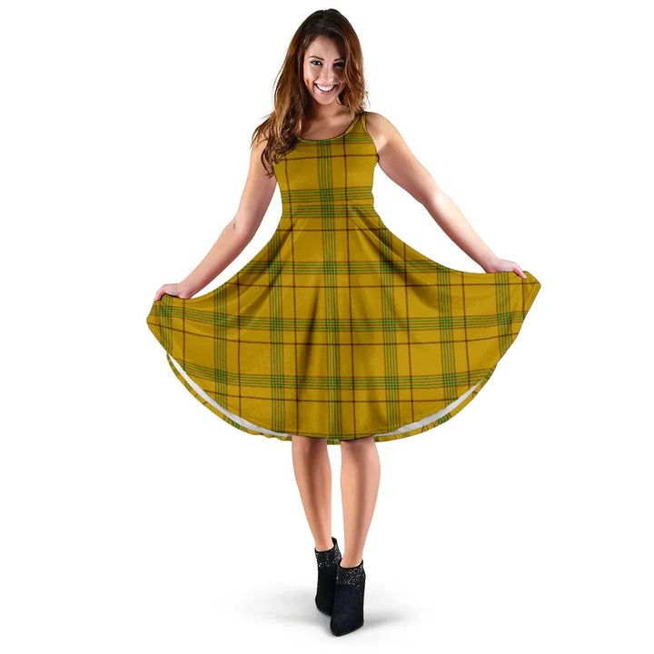 Scottish Houston Clan Tartan Women Midi Dress