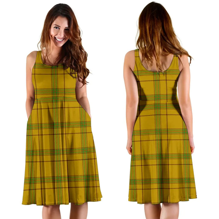 Scottish Houston Clan Tartan Women Midi Dress