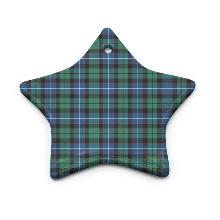 Scottish Hunter Ancient Clan Tartan Ceramic Ornament Star Shape Tartan Plaid