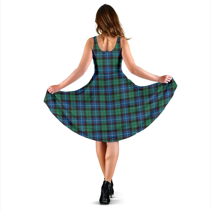 Scottish Hunter Ancient Clan Tartan Women Midi Dress