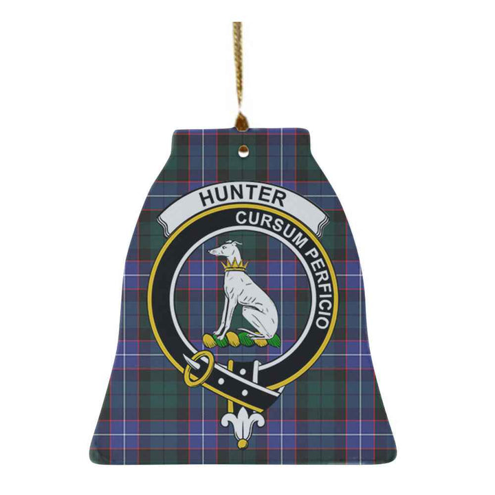 Scottish Hunter Clan Crest Tartan Ceramic Ornament Bell Shape Tartan Plaid