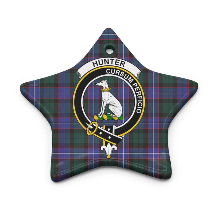 Scottish Hunter Clan Crest Tartan Ceramic Ornament Star Shape Tartan Plaid